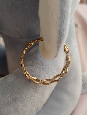 Gold Open Hoop Link Earrings - Women Jewelry
